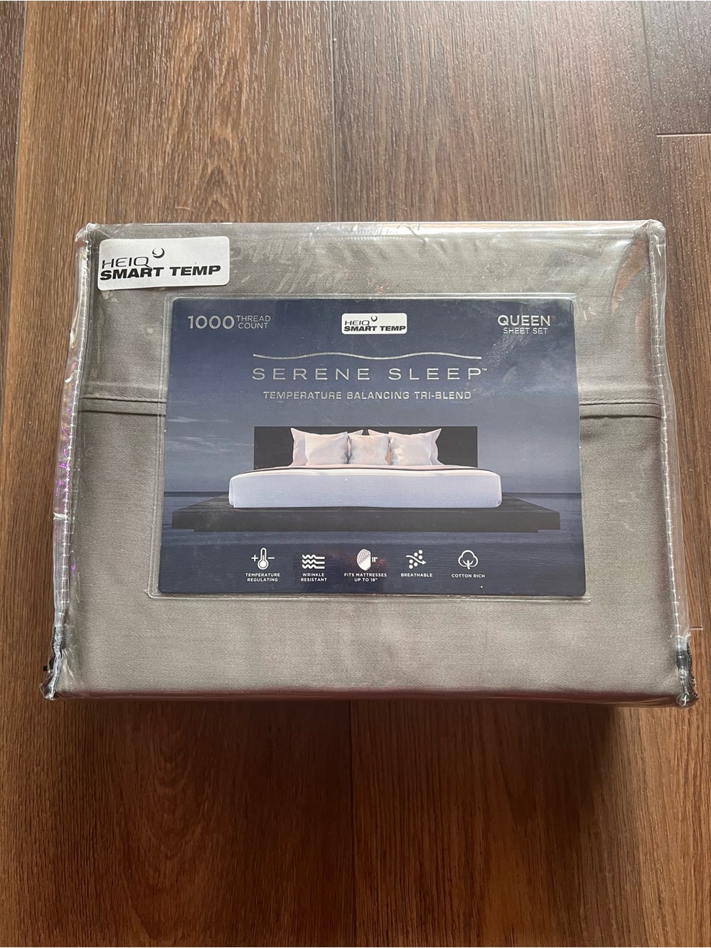 Queen Sheet Set-Serene Sleep - Gray - HeiQ Smart Temperature